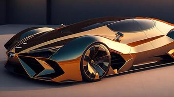 3D rendering of a brand-less generic concept car in studio environment. photo