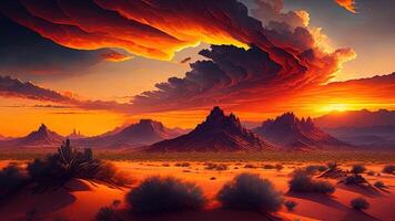 Fantasy landscape with red sand dunes. ai generated. 23824461 Stock Photo  at Vecteezy