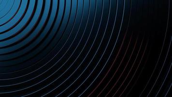 Background of blue rings with red backlight moving waves. Loop animation video