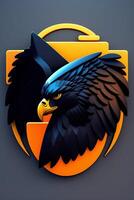 Eagle head low poly style. 3d illustration. Polygonal style. photo