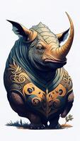 fantasía ilustración de un rinoceronte. ai generado foto