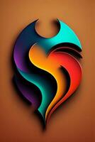 Colorful abstract background with heart. photo