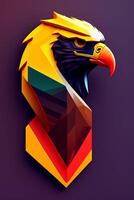 Eagle head low poly style. 3d illustration. Polygonal style.. photo