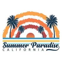 Summer Paradise California T-shirt Design vector