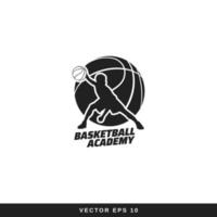 Basketball academy emblem design logo template vector
