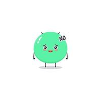 Cute cartoon alien character emoji and expression with pose vector