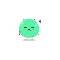 Cute cartoon alien character emoji and expression with pose vector