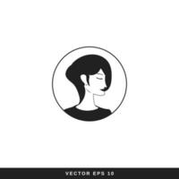 Beauty Woman in silhouette logo template vector