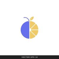 Blueberries and Lemon flat logo design vector