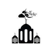 eid Mubarak mezquita icono vector ilustración diseño modelo. adecuado para saludo tarjeta, póster y bandera