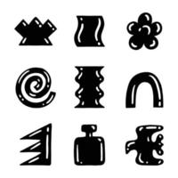 Set of illustration Hand drawing Shape icons vector