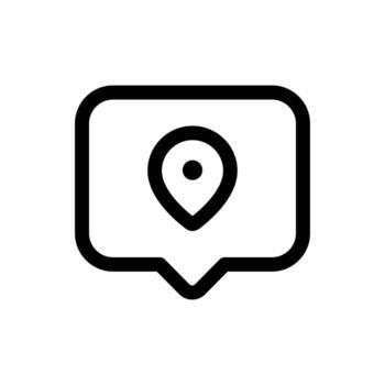 Simple Speech Bubble icon combine with Placeholder on it. The icon can be used for websites, print templates, presentation templates, illustrations, etc. vector