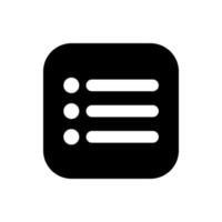 List icon vector isolated on square background