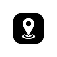 Address, map location icon vector isolated on square background