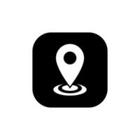 Address, map location icon vector isolated on square background