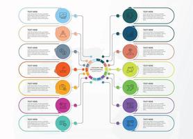 Infographic with 14 steps, process or options. vector