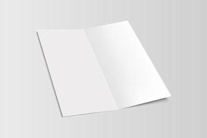 Blank brochure mockup template. Template of open portrait brochure isolated on grey background vector