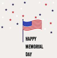 Flag USA with star red and blue background happy memory day.For design bangkround,poster,etc. vector