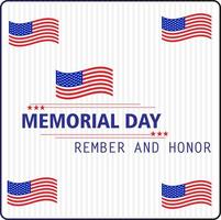 Background white memory day and flag USA.For design poster,wallpaper,etc. vector