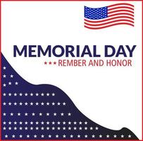 American flag with stars memory day.For design wallpaper background,etc. vector