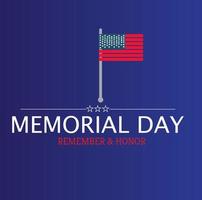 American flag with memory day background.For design wallpaperUSA,etc. vector