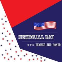 Flag USA background memory day star red an blue.For design poster etc. vector