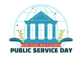 United Nations Public Service Day Vector Illustration on June 23 with Publics Services to the Community in Flat Cartoon Hand Drawn Poster Templates