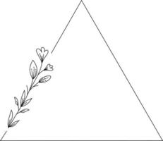 Triangle Floral Frame Element vector