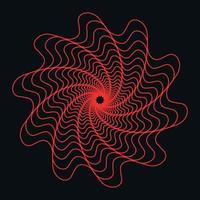 abstract red flower background with spiral vector