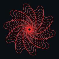 abstract red flower background with spiral vector