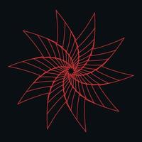 abstract red flower background with spiral vector