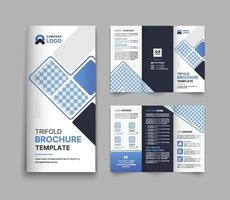 Creative trifold business brochure with modern shape vector