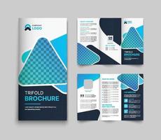 Creative trifold business brochure template design with modern gradient vector