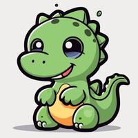 linda dinosaurio mascota vector dibujos animados estilo
