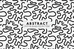 Wavy doodle black lines abstract seamless repeating pattern vector