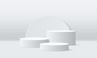 3d background products display podium. background vector 3d rendering with podium. stand to show cosmetic product on podium 3d. Stage showcase on pedestal display beige background studio