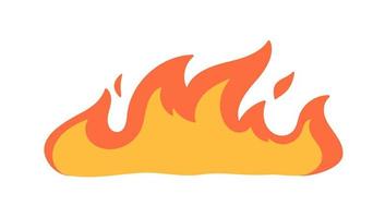 Cartoon fire effect. A yellow bonfire burns to heat. vector