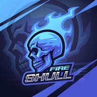 Fire skull mascot logo design vector