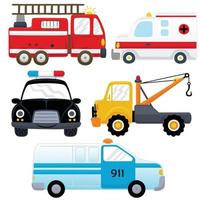 Vector set of rescue vehicles cartoon