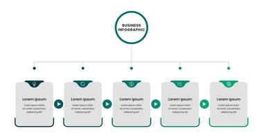 Business Infographics template design with icons and 5 options or steps vector