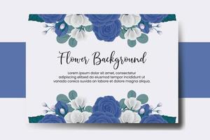 Wedding banner flower background, Digital watercolor hand drawn Blue Rose Flower design Template vector