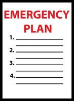 emergencia plan en papel en blanco antecedentes. emergencia plan documentos en papel aglutinante. negocio emergencia plan. plano estilo. vector