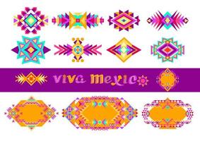 conjunto de mexicano patrones. étnico elementos. tribal geométrico ornamento. vector. vector