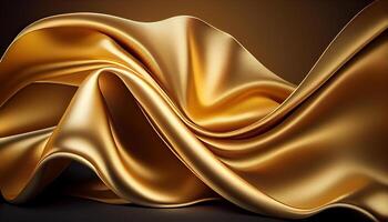 Golden silk waving backdrop, created with photo