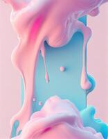 Abstract pastel pink color paint with pastel blue background, created with photo