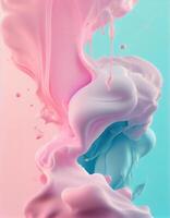 Abstract pastel pink color paint with pastel blue background, created with photo