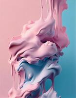 Abstract pastel pink color paint with pastel blue background, created with photo