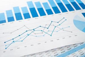 chart or graph paper. Financial, account, statistics and business data concept. photo