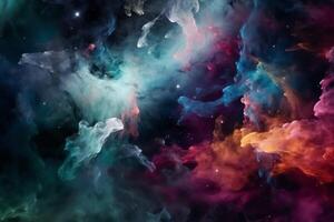 Colorful galaxy cloud nebula in the universe, wallpaper. photo