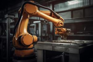 Industrial robot. AI Generated photo